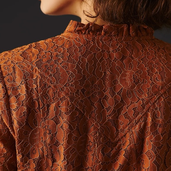 🔥SALE! By Anthropologie Lace Button Blouse - Picture 4 of 7